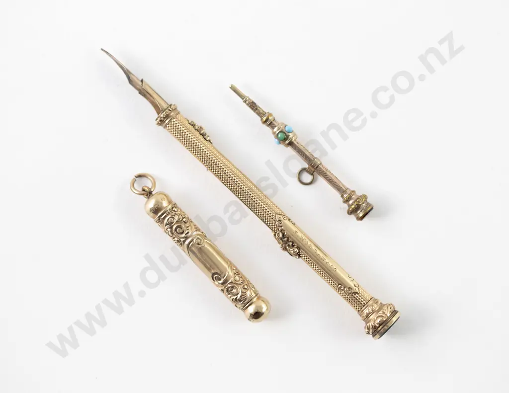 S Mordan & Co Gold Plated Propelling Pen/Pencil Image 1++
