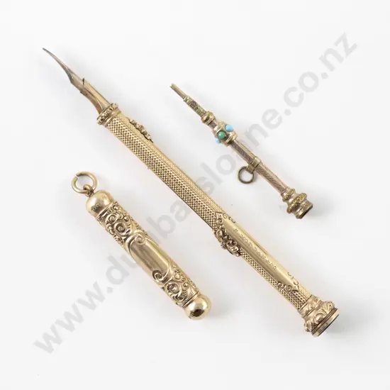 S Mordan & Co Gold Plated Propelling Pen/Pencil