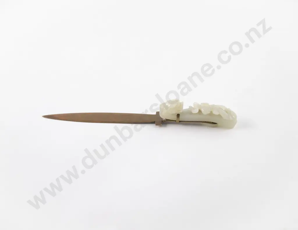 Chinese Ancient Style Jade Ceremonial Sceptre Mounted as a Dagger Image 1++