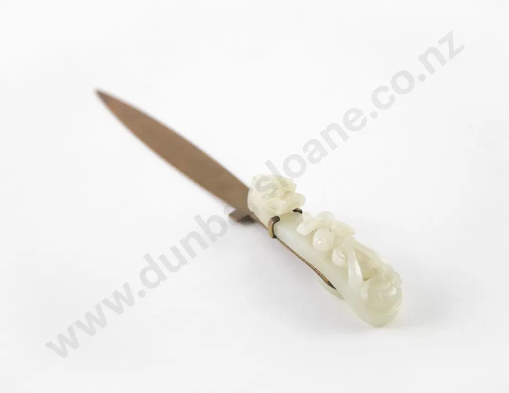 Chinese Ancient Style Jade Ceremonial Sceptre Mounted as a Dagger Image 1++