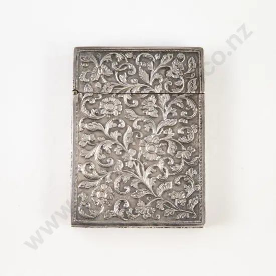 Early C20th Unmarked Asian Silver Card Case