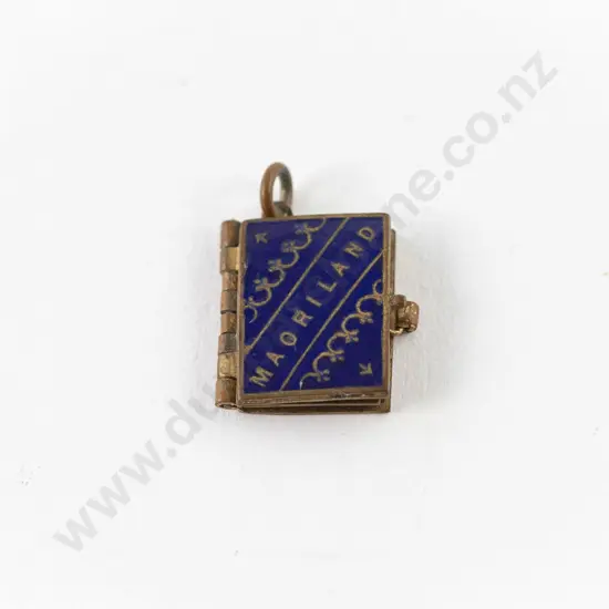 Early C20th NZ Souvenir 'Maoriland' Miniature Book Charm