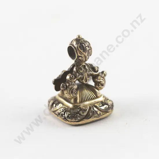 Large Victorian Gold Plated Ornate Seal Fob