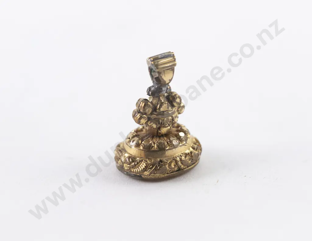 Large Victorian Gold Plated Ornate Seal Fob Image 1++