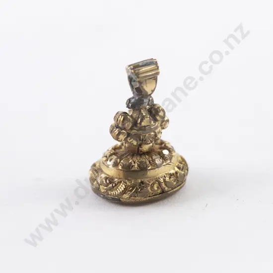 Large Victorian Gold Plated Ornate Seal Fob