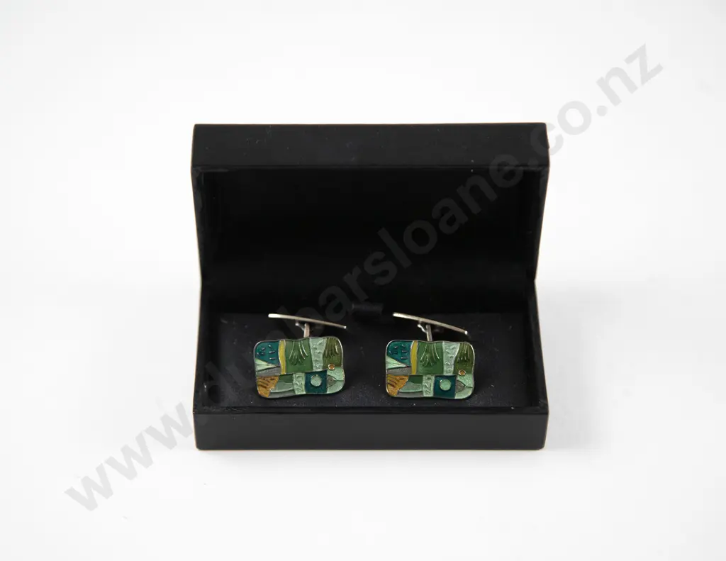 Sterling Norway 925 Enamel Cufflink Links Image 1++