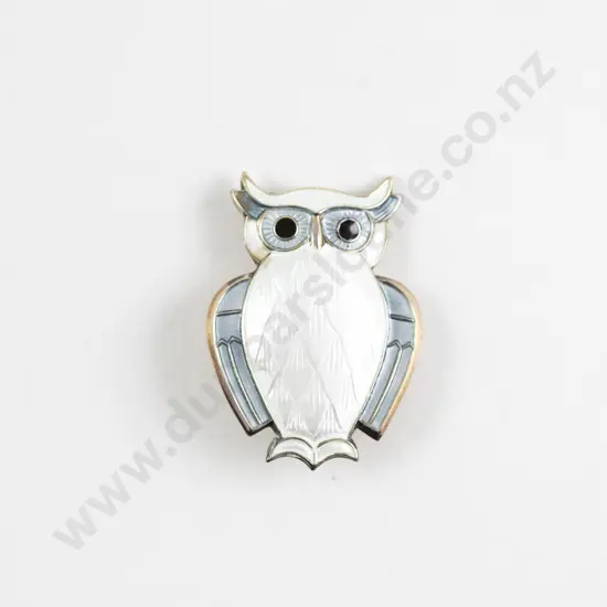 David Andersen Norway Sterling .925 & Enamel Owl Brooch