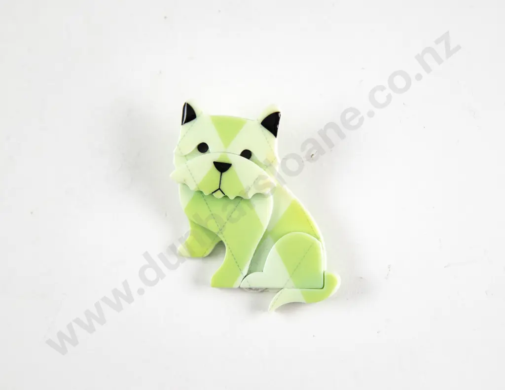 Boxed Erstwilder Plastic Dog Brooch By Louise Camille Image 1++
