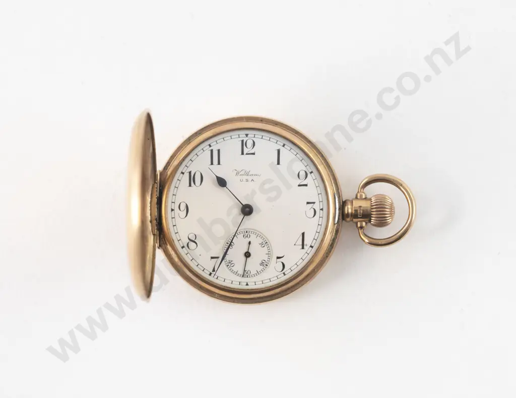 Waltham 9ct Hunter Cased Lever Wind Pocket Watch Image 1++