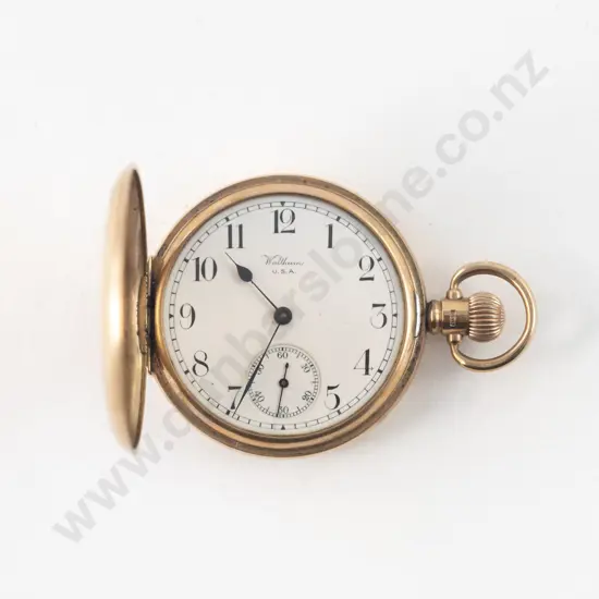 Waltham 9ct Hunter Cased Lever Wind Pocket Watch