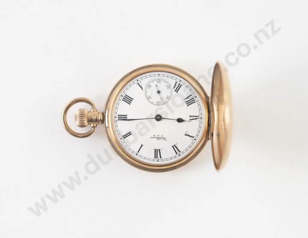 Waltham 9ct Hunter Cased Lever Wind Pocket Watch Image 1++