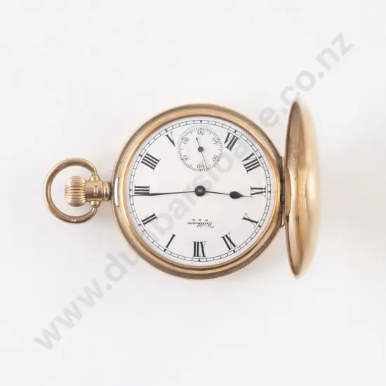 Waltham 9ct Hunter Cased Lever Wind Pocket Watch
