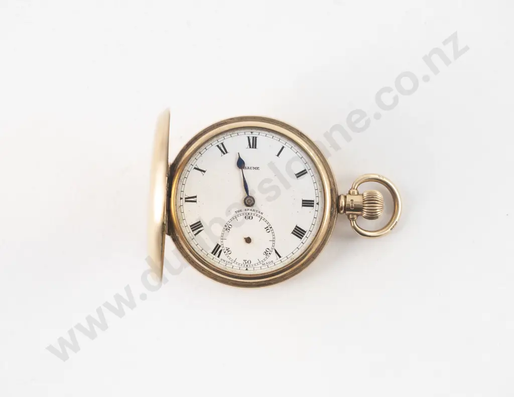 Baume 9ct Hunter Cased Lever Wind Pocket Watch Image 1++