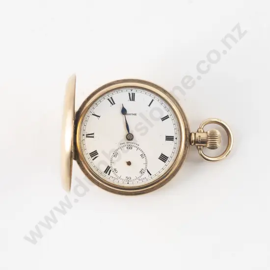 Baume 9ct Hunter Cased Lever Wind Pocket Watch