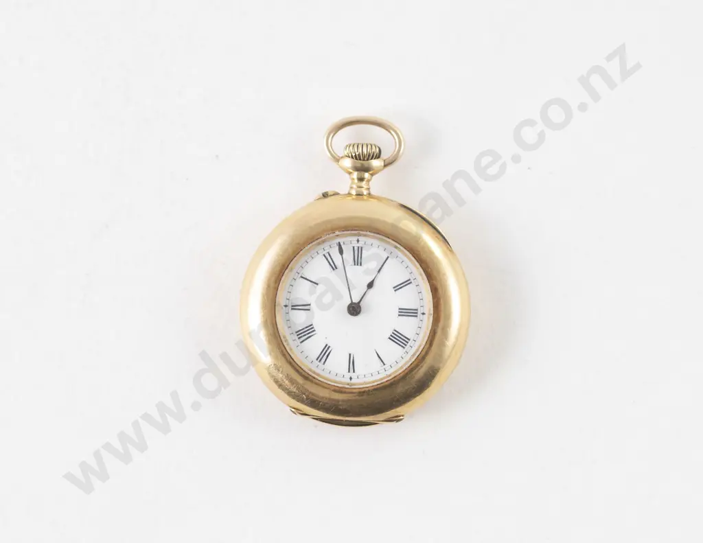 18ct Open Face Lever Wind Small Pocket Watch Image 1++