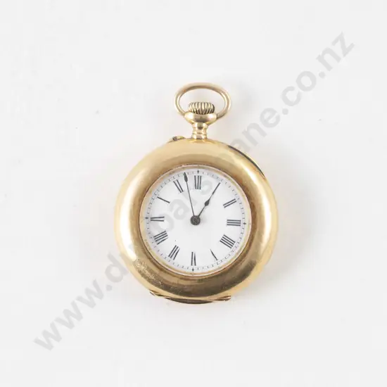18ct Open Face Lever Wind Small Pocket Watch