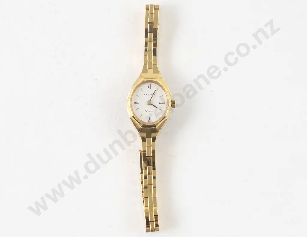 Bucherer Quartz Ladies Gold Plated Wrist Watch Image 1++