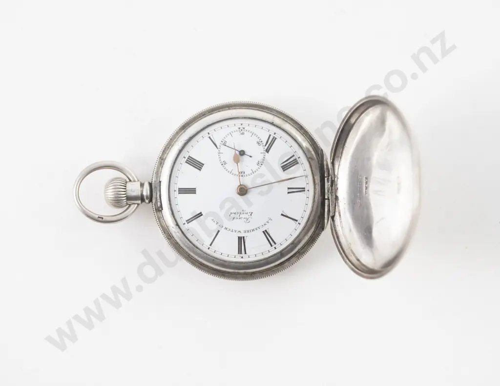 S/S Hunter Cased Lever Wind Pocket Watch Image 1++