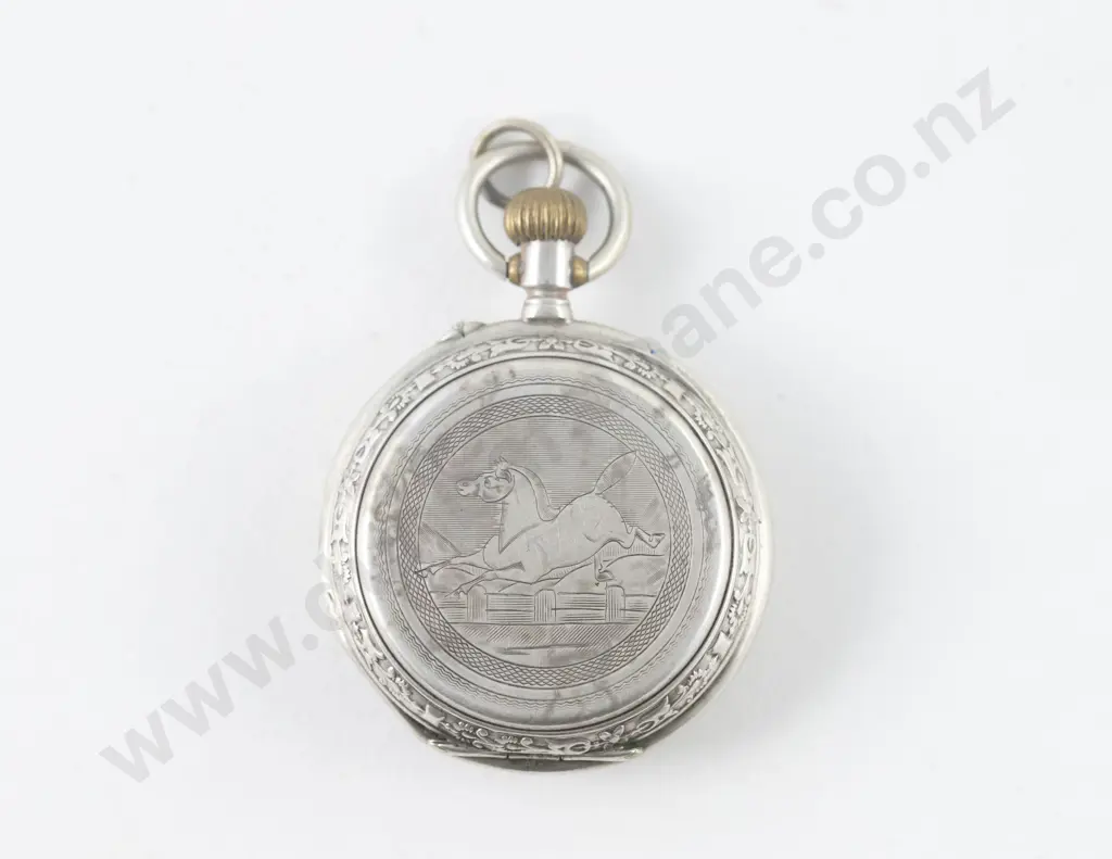 European .800 Silver Case Open Face Small Pocket Watch Image 1++