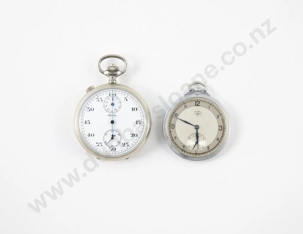 Rotary Art Deco Chrome Cased Open Face Lever Wind Pocket Watch Image 1++