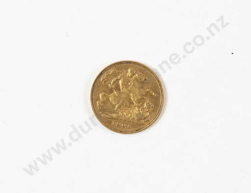 Victorian 1901 Half Gold Sovereign no mint mark Image 1++