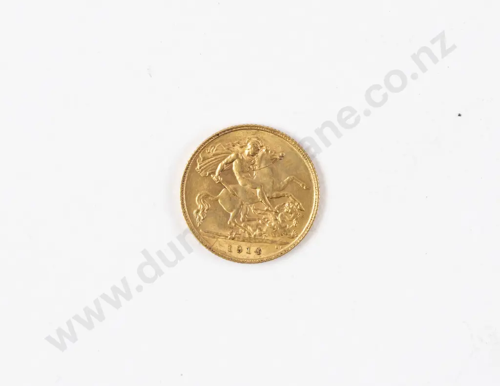 GeoV 1914 Gold Half Sovereign no mint mark Image 1++