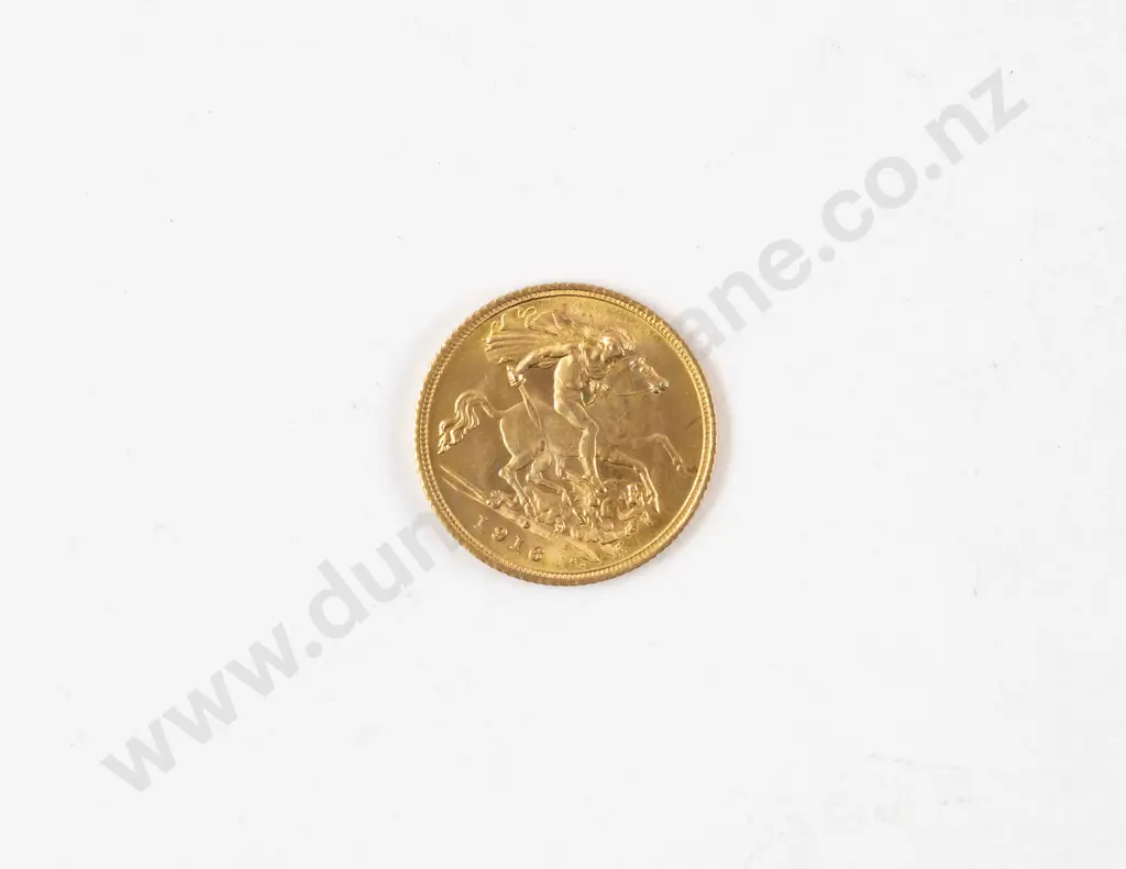 1916 GeoV Gold Half Sovereign Sydney Mint Image 1++