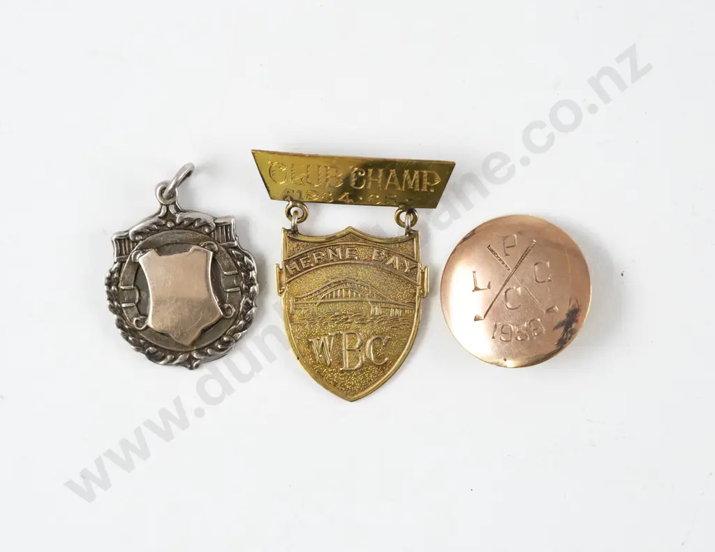 Two Engraved 9ct Medallion Brooches Image 1++