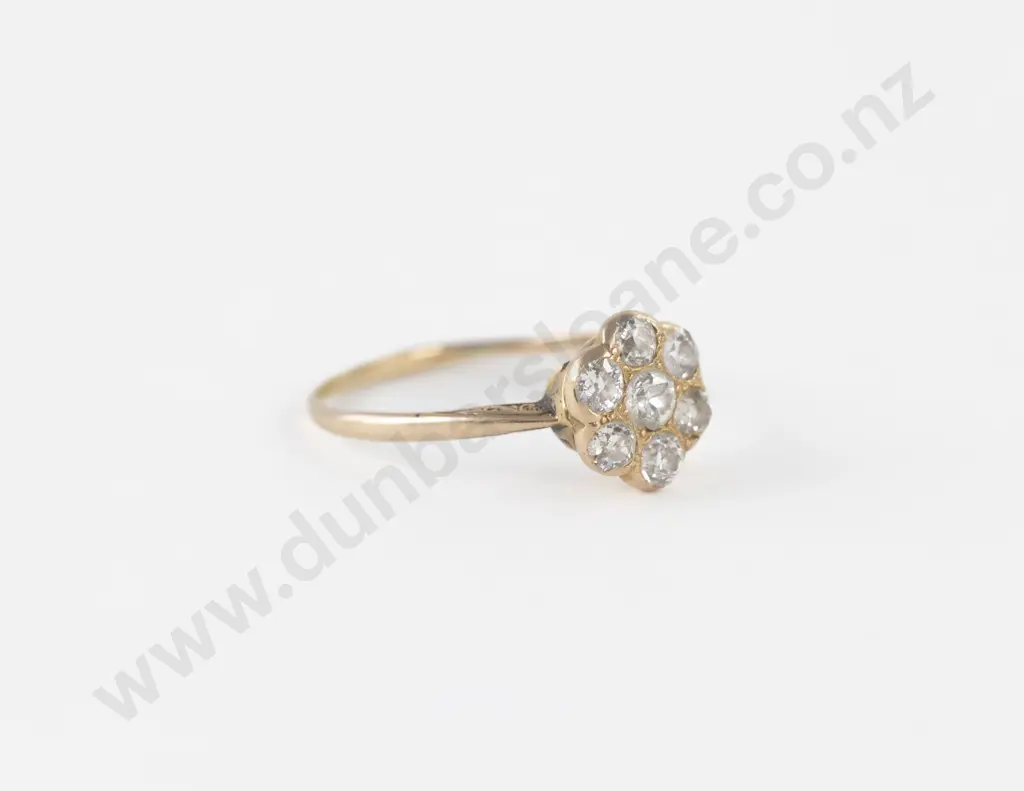 14ct Seven Stone Diamond Floret Cluster Ring Image 1++