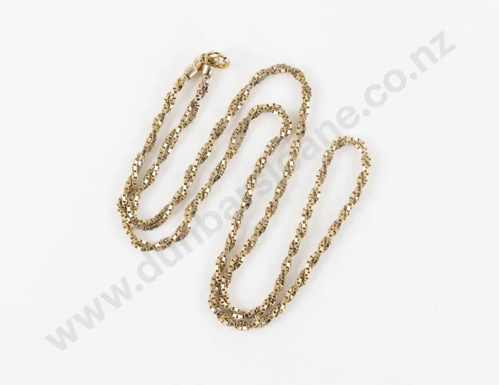9ct Double Strand Box Link Neck Chain Image 1++