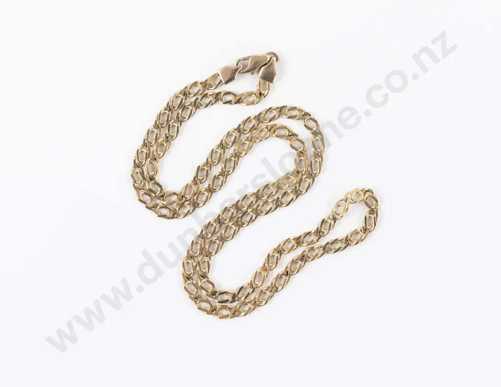 9ct Fancy Curb Link Neck Chain Image 1++