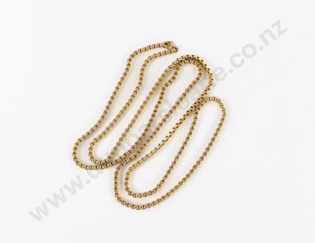 9ct Fancy Box Link Neck Chain Image 1++