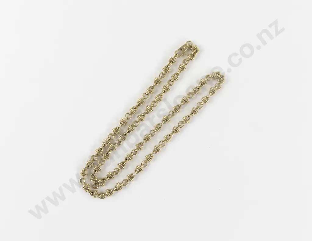 9ct Mixed Fancy Curb Link Neck Chain Image 1++