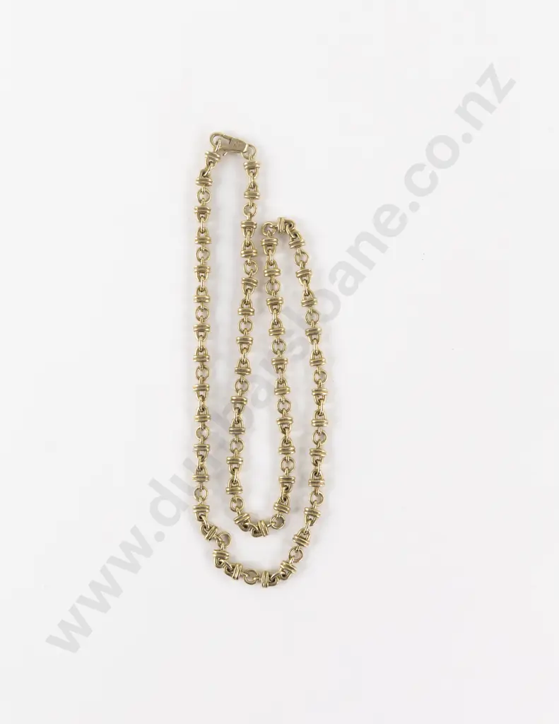 9ct Mixed Fancy Curb Link Neck Chain Image 1++