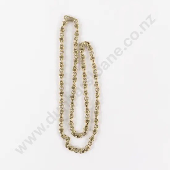 9ct Mixed Fancy Curb Link Neck Chain