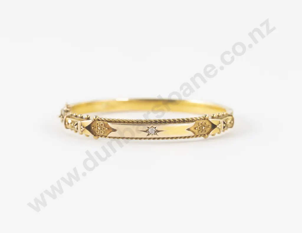 15ct Single Diamond Hinged Fancy Snap Bangle Image 1++