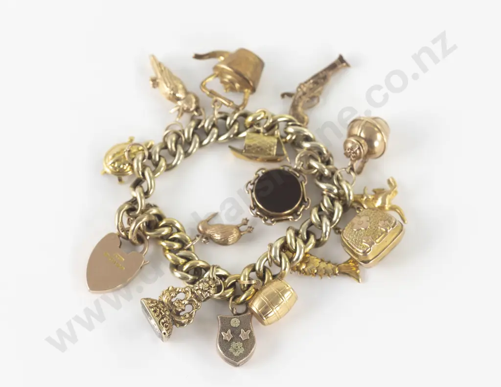 15ct Curb Link Charm Bracelet Image 1++