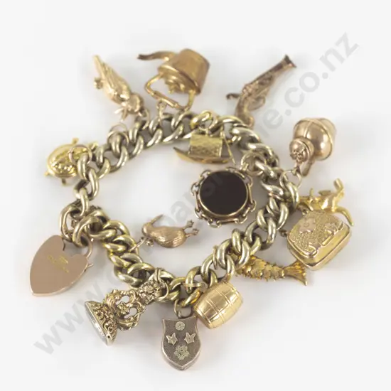 15ct Curb Link Charm Bracelet