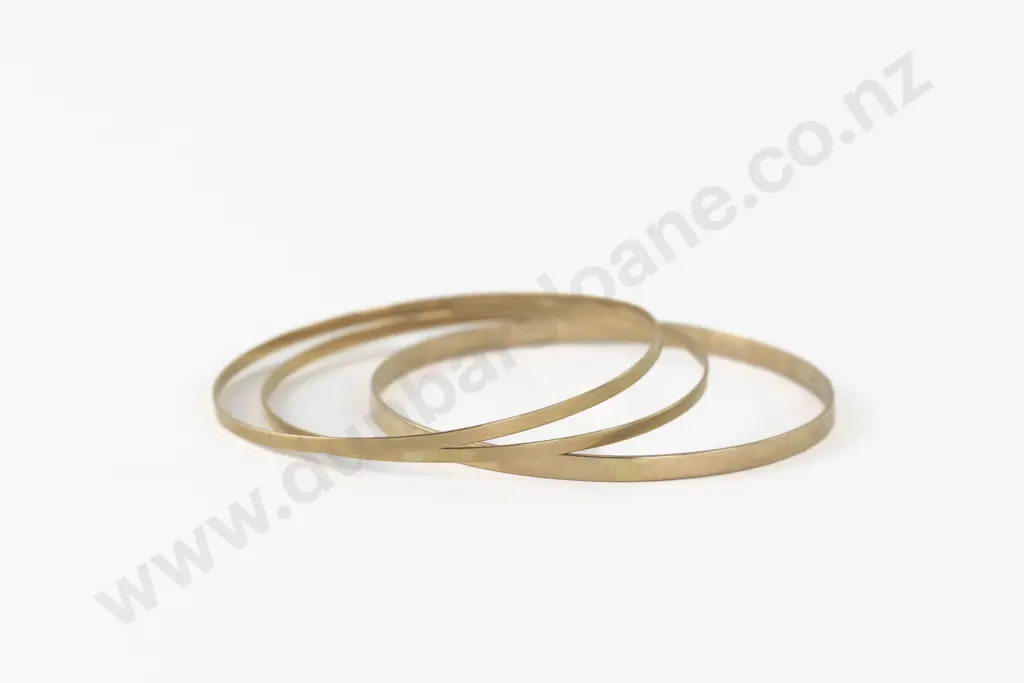 Three 9ct Plain Bangles Image 1++