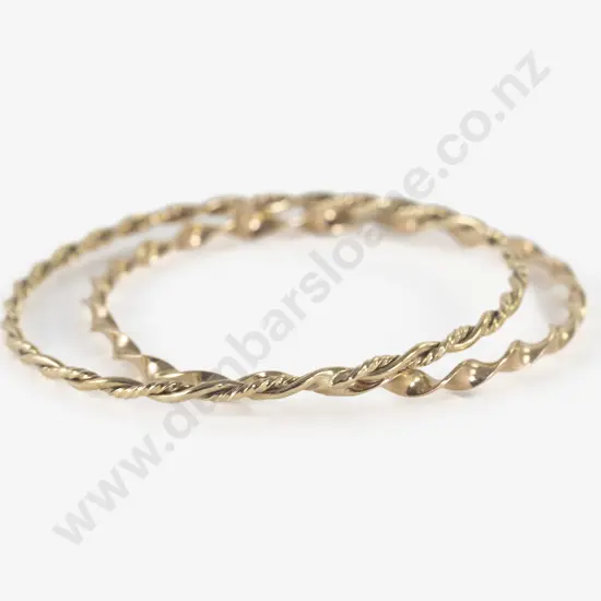 Two 9ct Twist Design Bangles