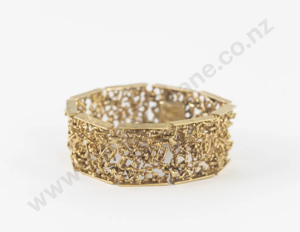 9ct Fancy Panel Hinged Link Bracelet Image 1++
