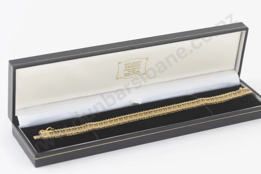 18ct Tri-Colour Fancy Snake Link Gold Bracelet Image 1++