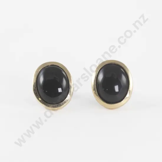Pair 14ct Framed Onyx Stud Earrings