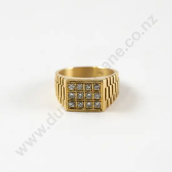 18ct Twelve Stone Diamond Gents Dress Ring