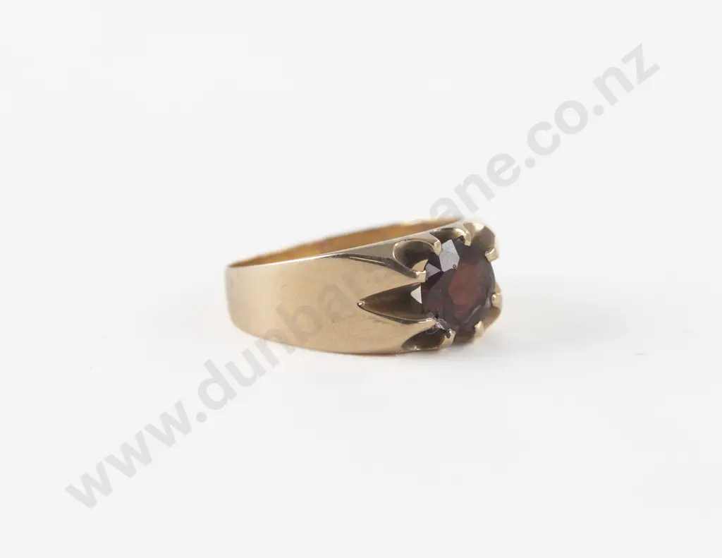 10ct Single Garnet Ring Image 1++