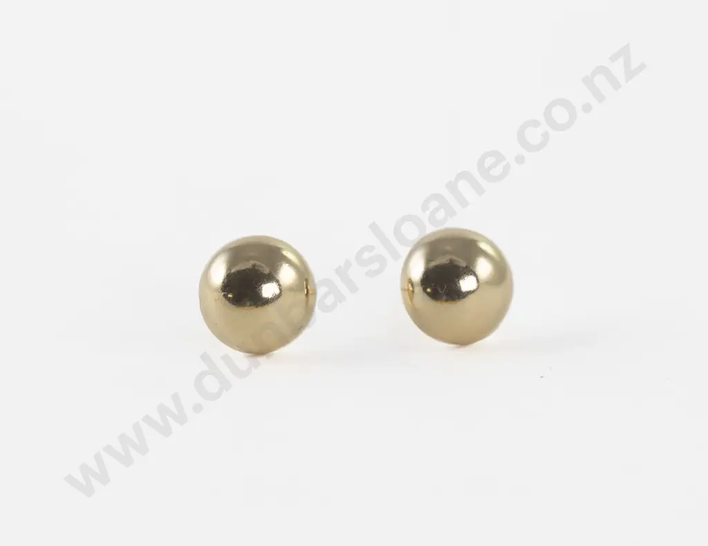 Pair 18ct Dome Stud Earrings Image 1++