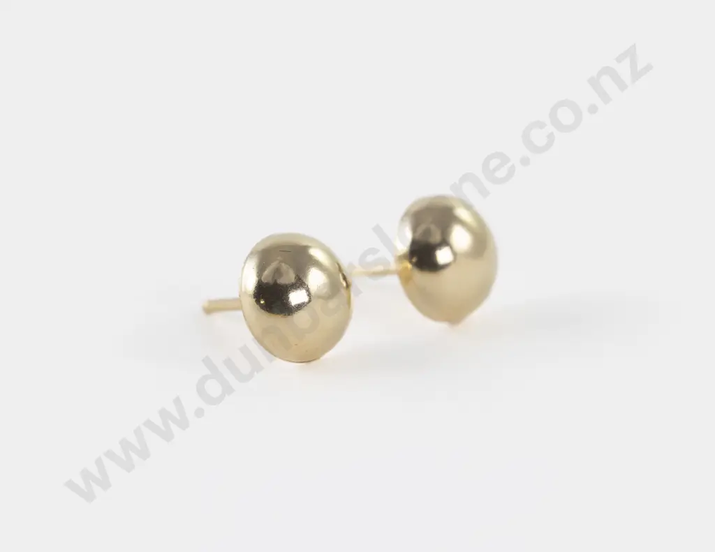 Pair 18ct Dome Stud Earrings Image 1++