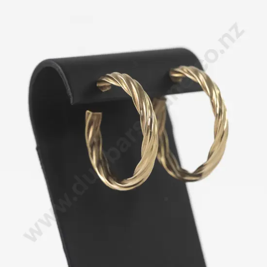 Pair 9ct Hoop Earrings