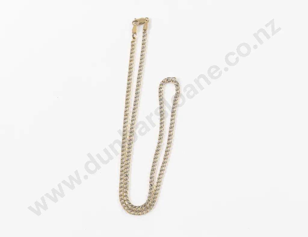 9ct Modern Flat Curb Link Neck Chain Image 1++