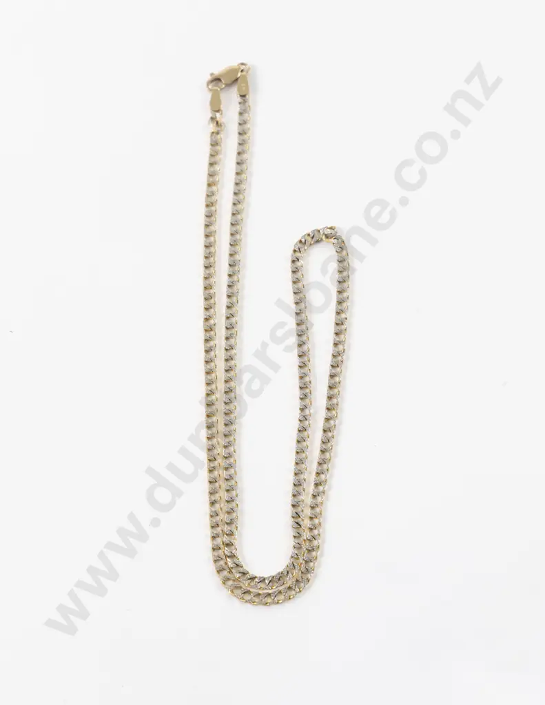 9ct Modern Flat Curb Link Neck Chain Image 1++